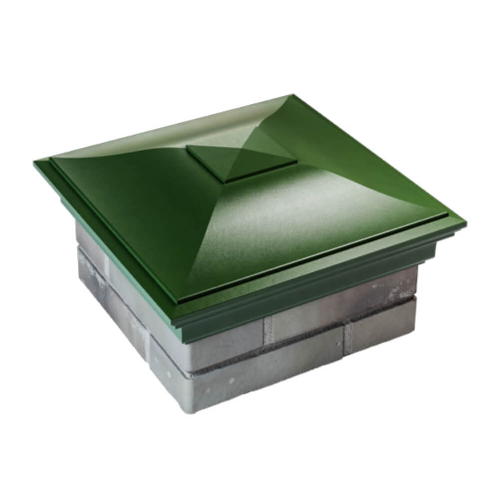 Колпак Zking Монблан Зеленый на столб 1.5х1.5 еврокирпича 0.7НФ (355х355мм) в Магнитогорске фото