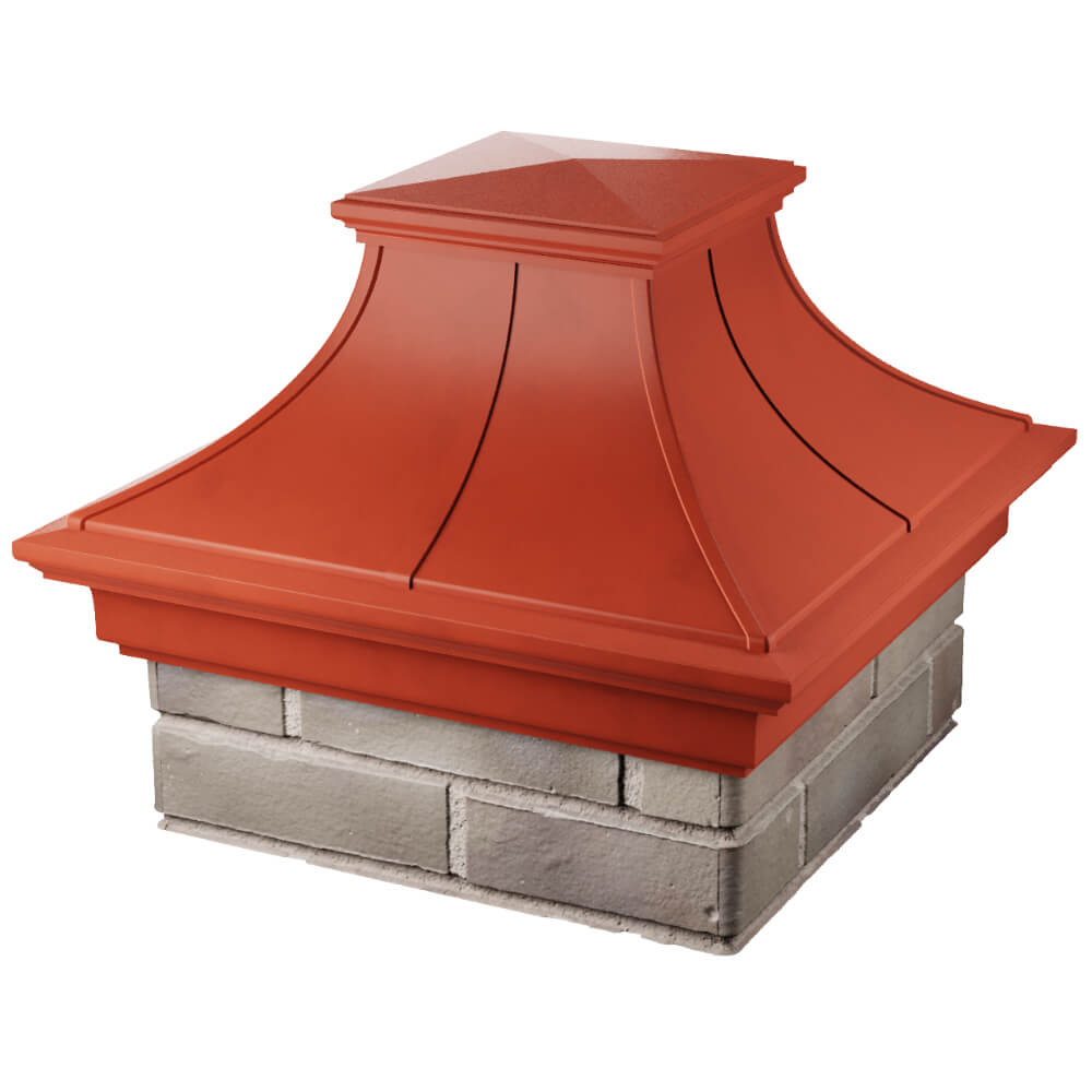 Колпак Zking Монблан Премиум Красный на столб 1.5х1.5 кирпича (385х385мм) в Магнитогорске фото