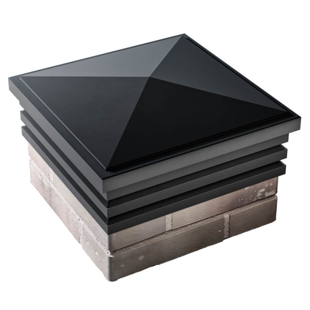 Колпак Zking Бона ХайТек Черный на столб 1.5х1.5 кирпича (385х385мм) в Магнитогорске фото