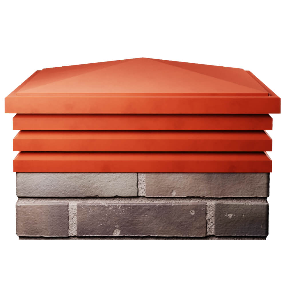 Колпак Zking Бона ХайТек Красный на столб 2х2 кирпича (513х513мм) Магнитогорск фото