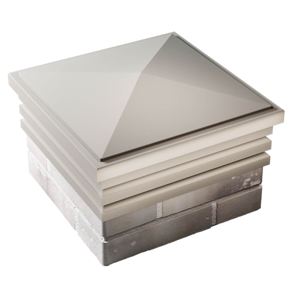 Колпак Zking Бона ХайТек Бежевый на столб 1.5х1.5 кирпича (385х385мм) в Магнитогорске фото