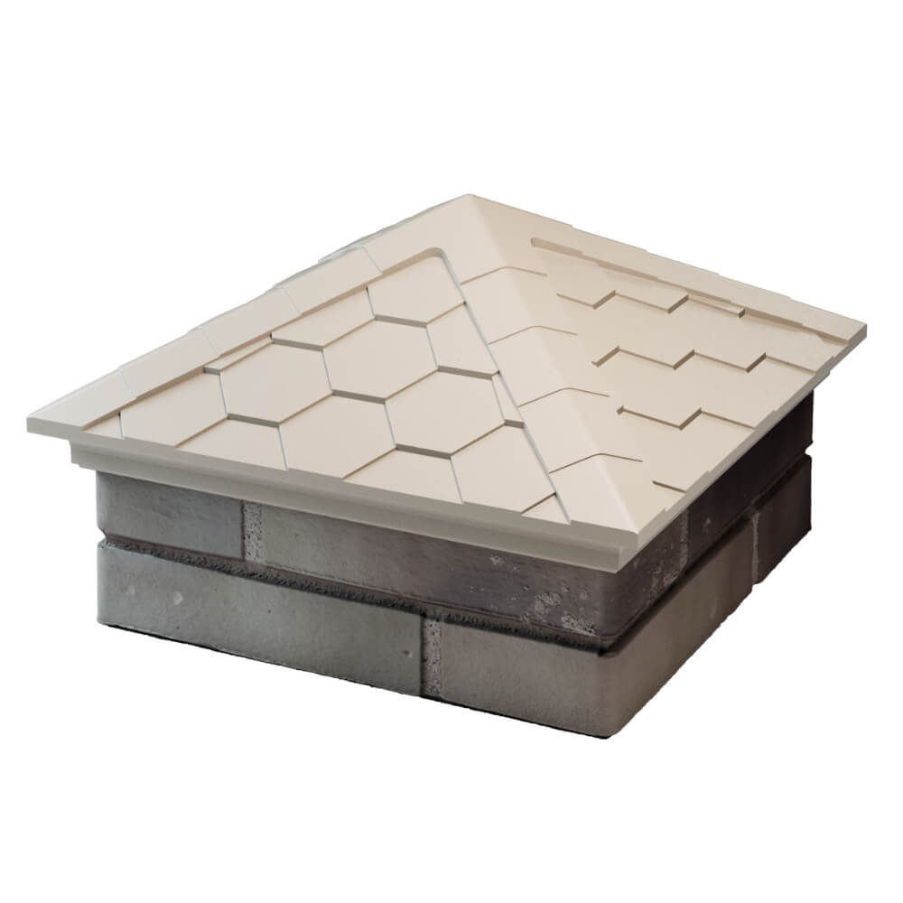 Колпак Zking Эверест Бежевый на столб 1.5х1.5 кирпича (390х390мм) в Магнитогорске фото