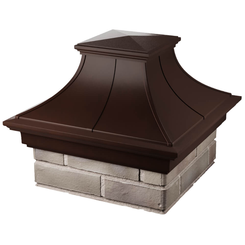 Колпак Zking Монблан Премиум Коричневый на столб 1.5х1.5 кирпича (385х385мм) в Магнитогорске фото