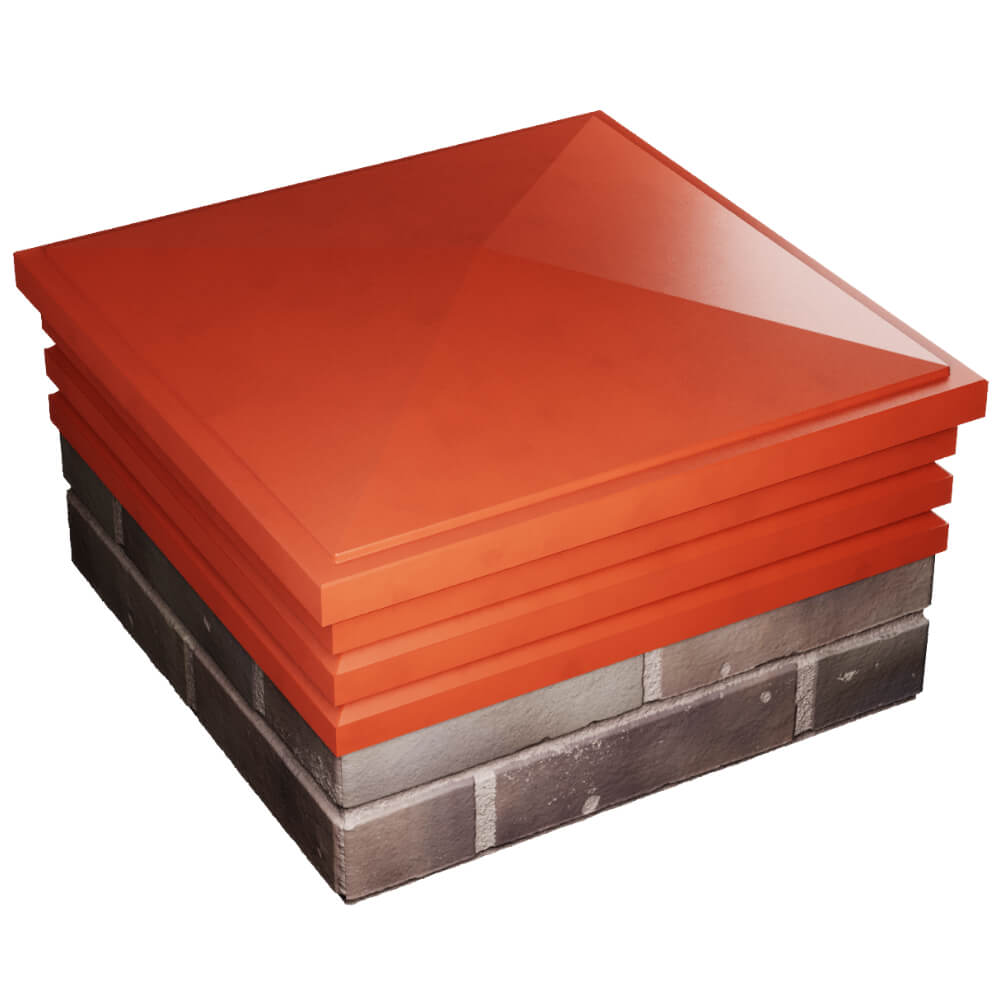 Колпак Zking Бона ХайТек Красный на столб 2х2 кирпича (513х513мм) в Магнитогорске фото