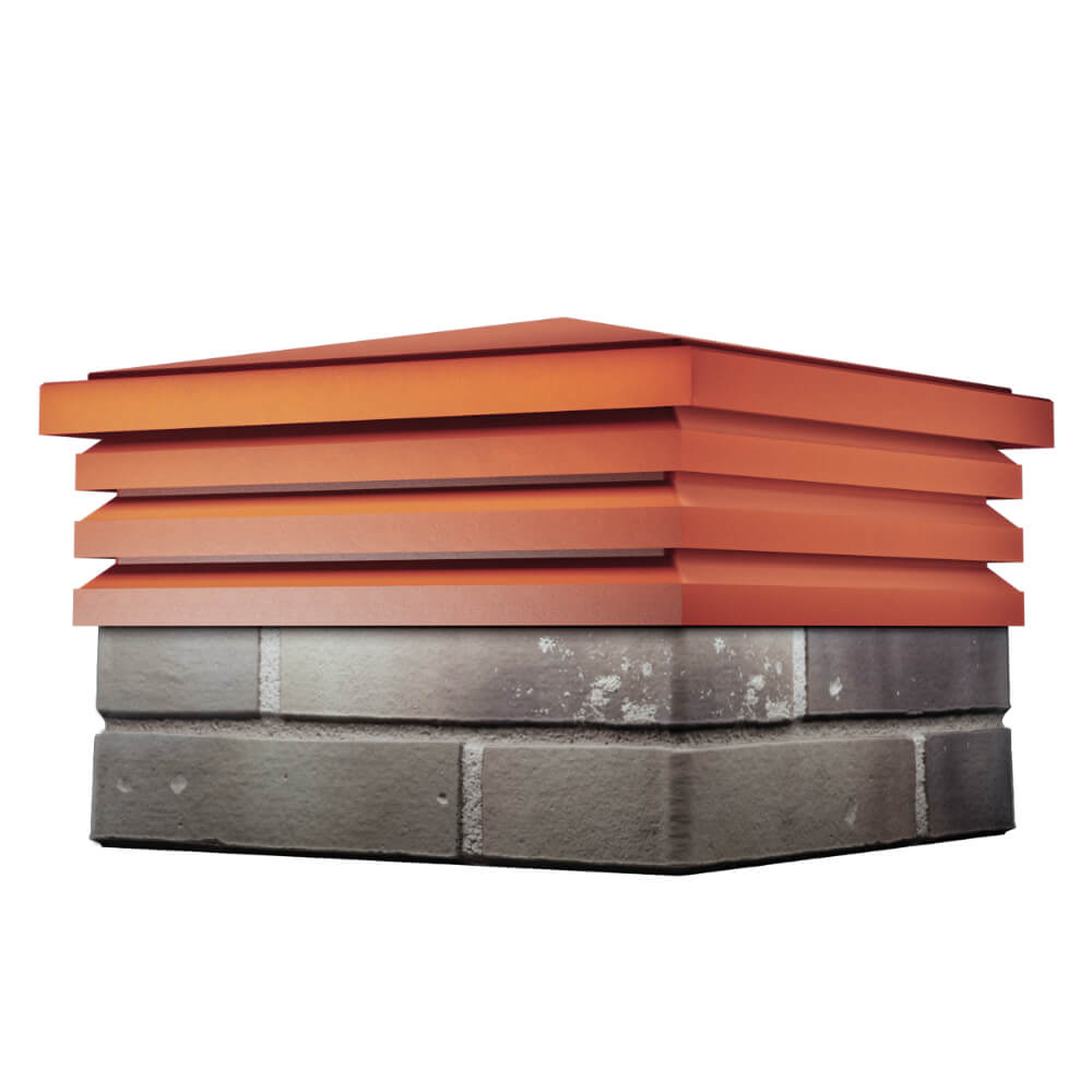 Колпак Zking Бона ХайТек Красный на столб 1.5х1.5 кирпича (385х385мм) в Магнитогорске фото