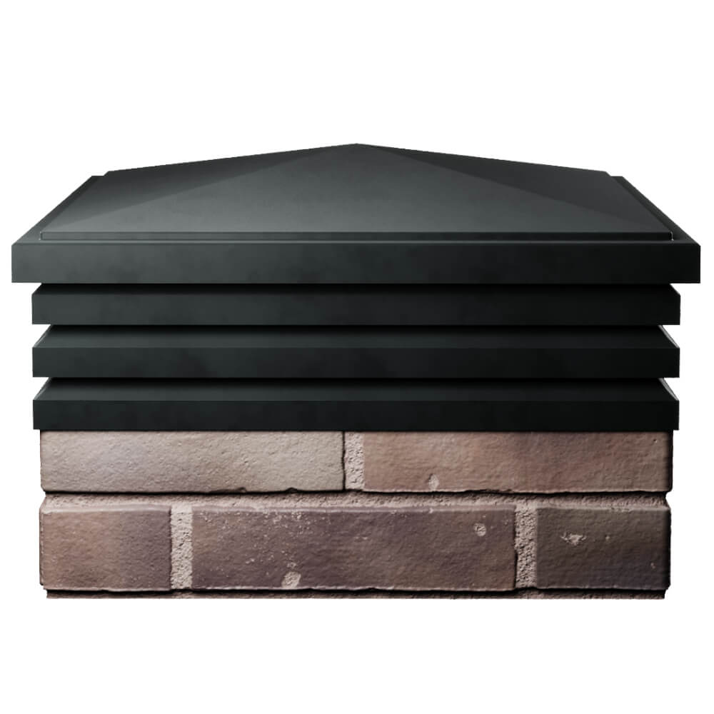 Колпак Zking Бона ХайТек Черный на столб 2х2 кирпича (513х513мм) Магнитогорск фото