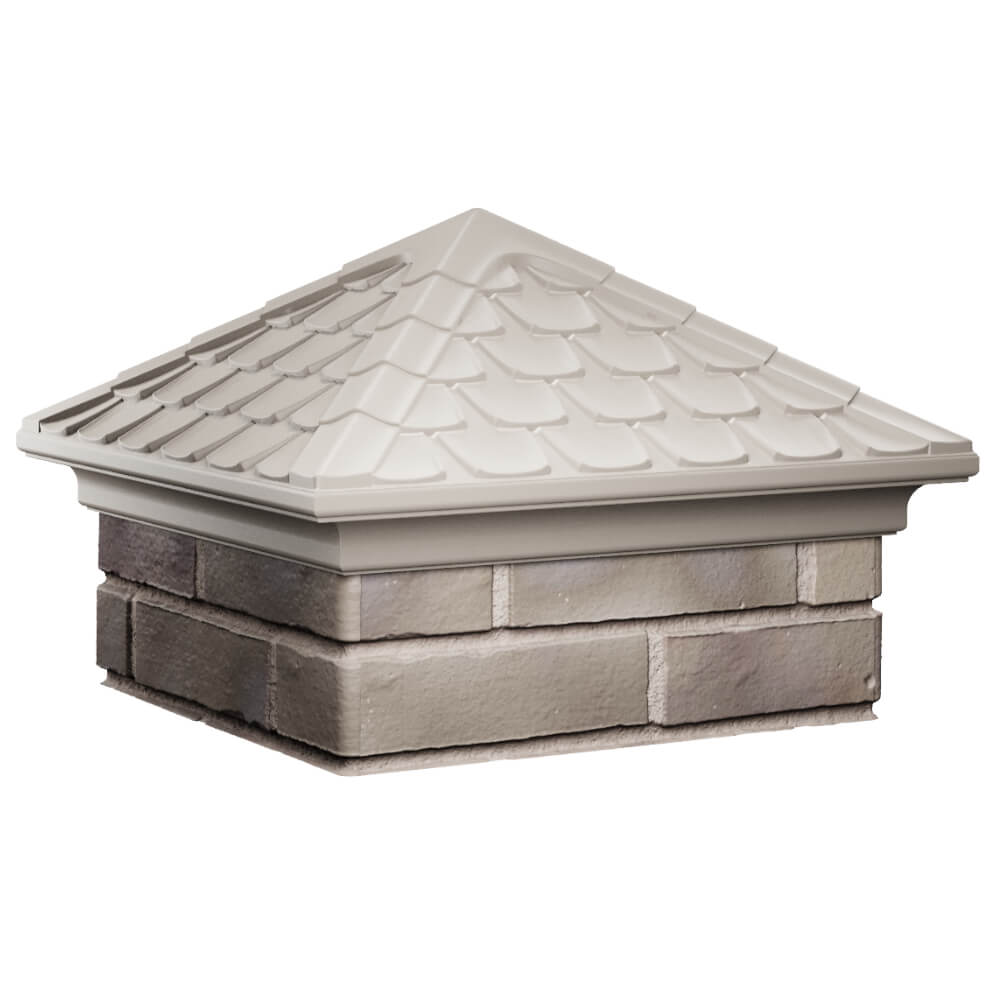 Колпак Zking Эльбрус Бежевый на столб 1.5х1.5 кирпича (385х385мм) в Магнитогорске фото