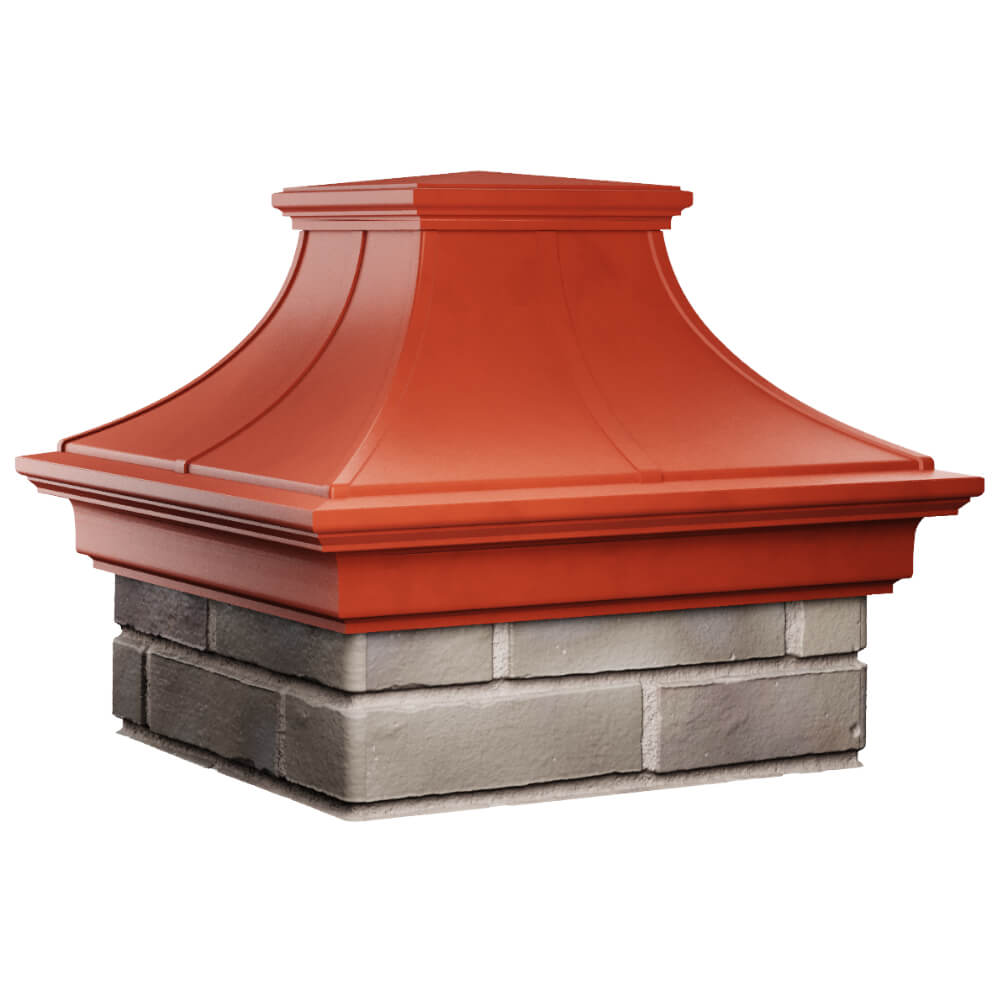 Колпак Zking Монблан Премиум Красный на столб 1.5х1.5 кирпича (385х385мм) в Магнитогорске фото