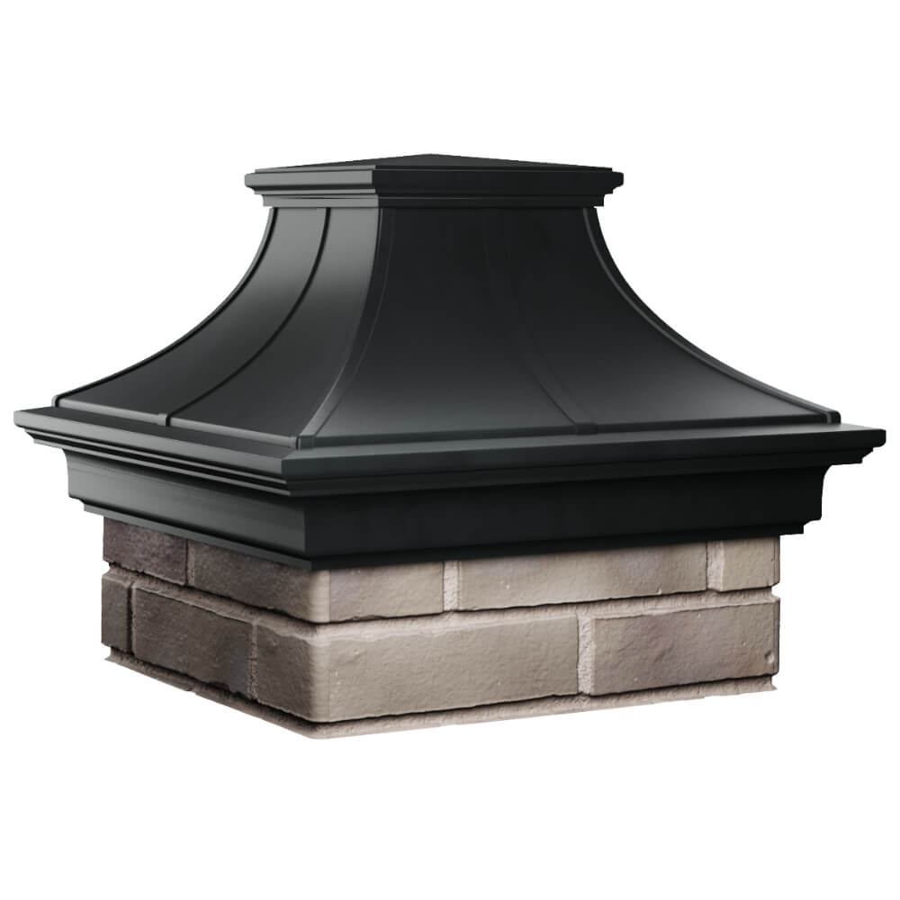 Колпак Zking Монблан Премиум Черный на столб 1.5х1.5 кирпича (385х385мм) в Магнитогорске фото
