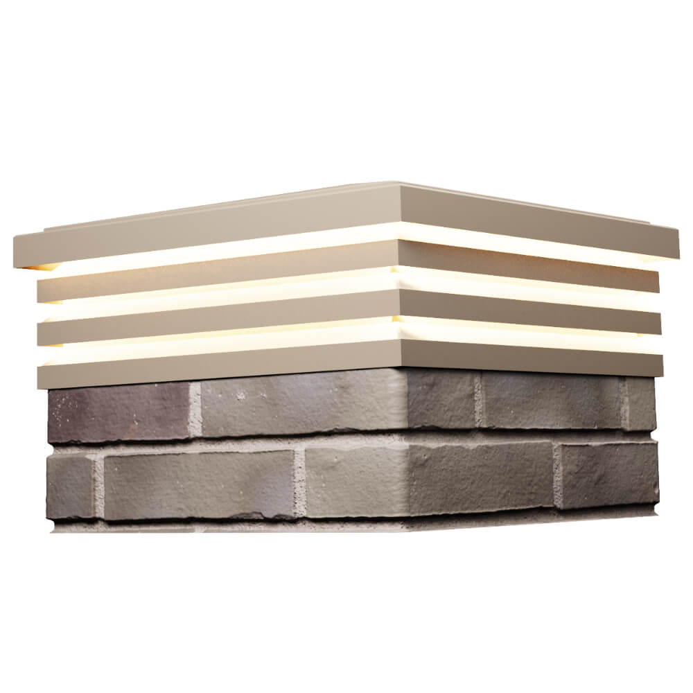 Колпак Zking Бона ХайТек Бежевый на столб 1.5х1.5 кирпича (385х385мм) с подсветкой в Магнитогорске фото