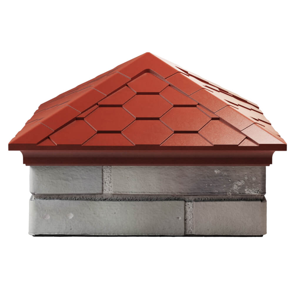 Колпак Zking Эверест Красный на столб 1.5х1.5 кирпича (390х390мм) Магнитогорск фото