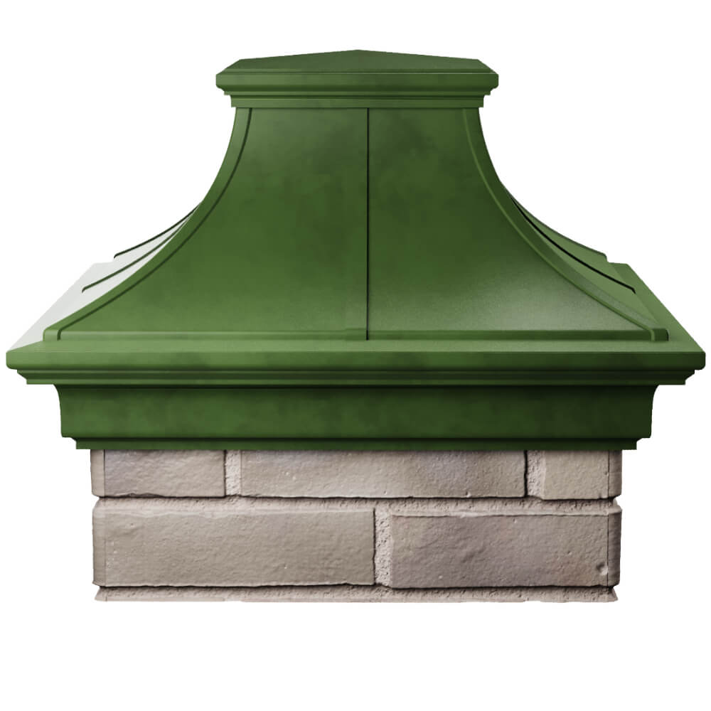 Колпак Zking Монблан Премиум Зеленый на столб 1.5х1.5 кирпича (385х385мм) Магнитогорск фото