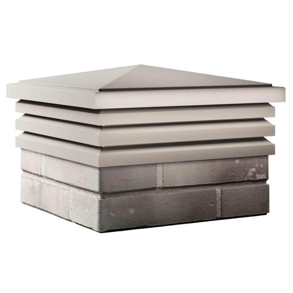 Колпак Zking Бона ХайТек Бежевый на столб 1.5х1.5 кирпича (385х385мм) в Магнитогорске фото