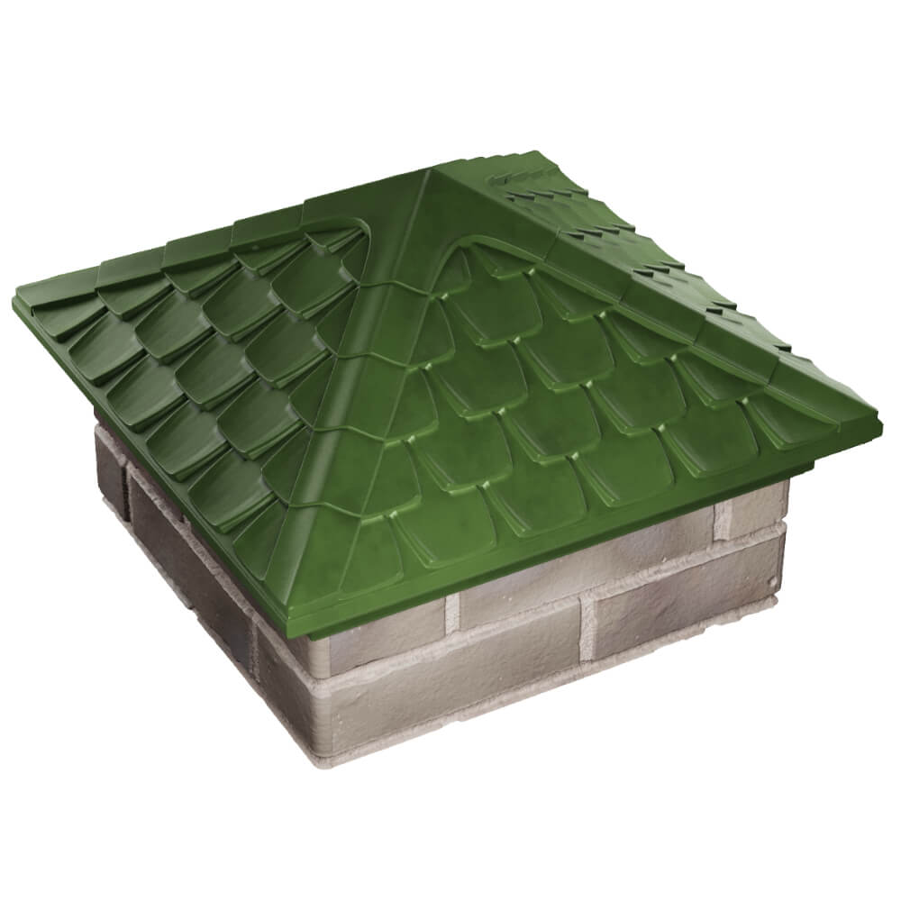 Колпак Zking Эльбрус Зеленый на столб 1.5х1.5 кирпича (385х385мм) в Магнитогорске фото