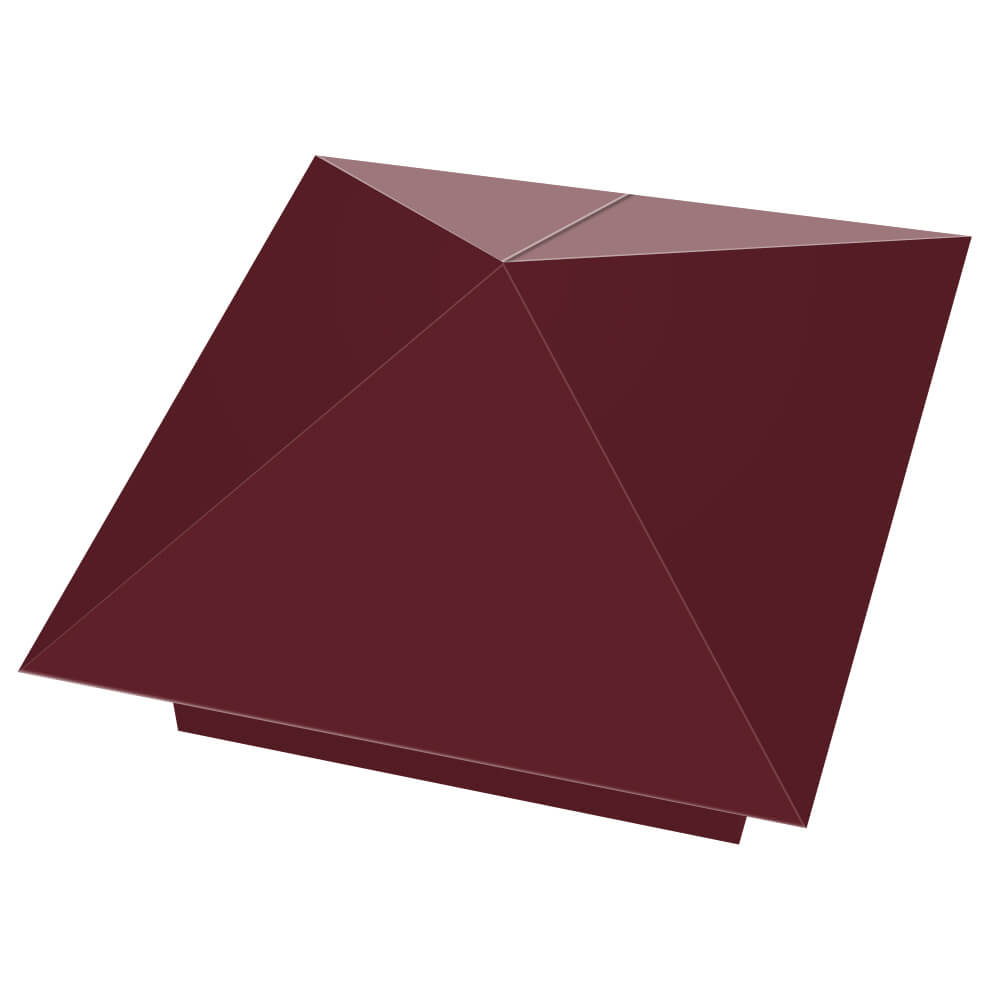 Колпак металлический 390х390мм RAL3005 Красное Вино заборный Магнитогорск фото