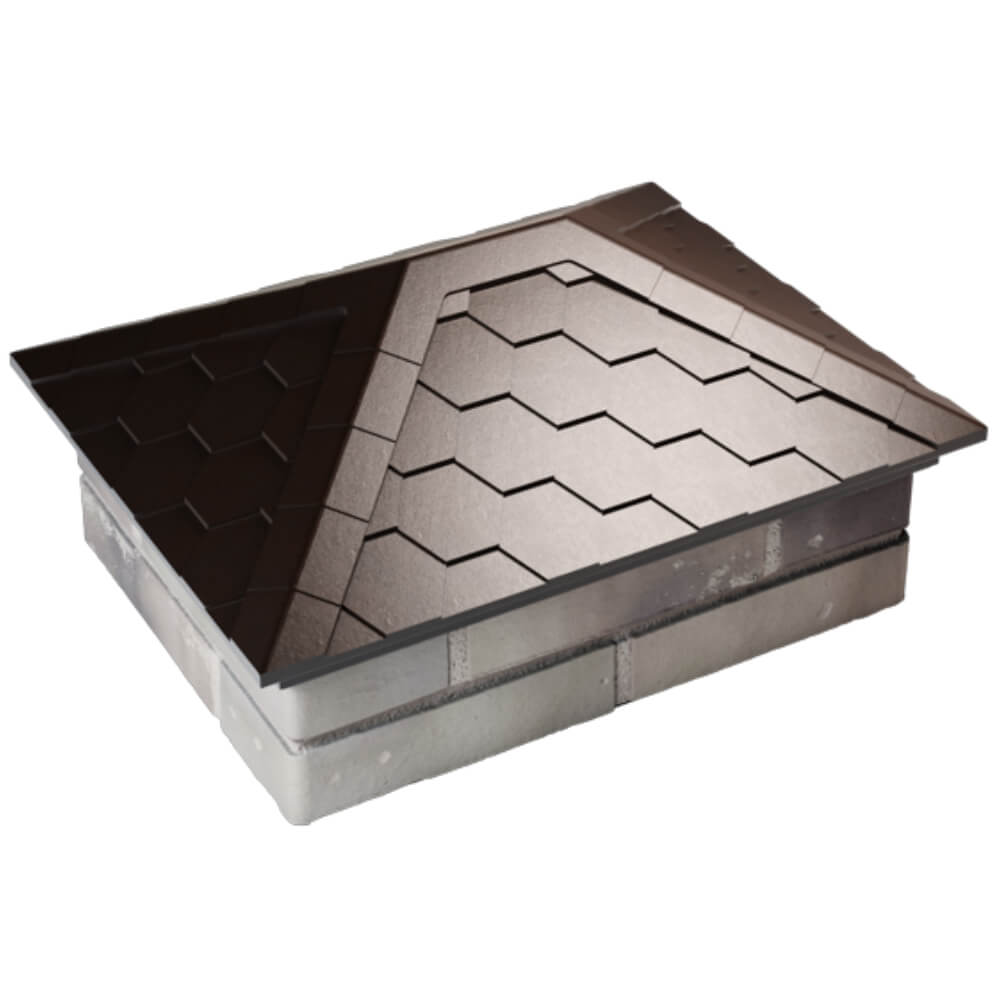 Колпак Zking Эверест Коричневый на столб 2х1.5 кирпича (520х390мм) Магнитогорск фото