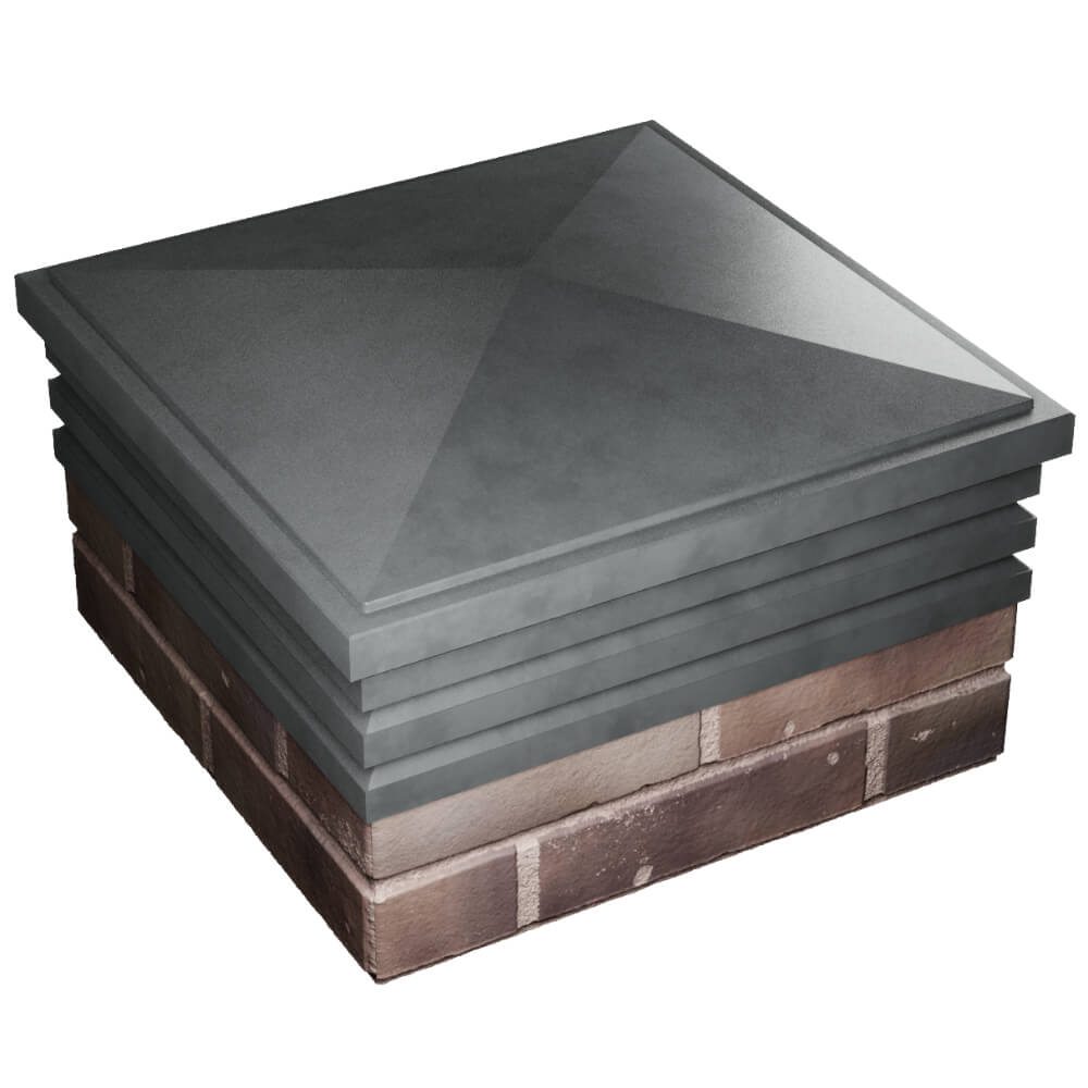 Колпак Zking Бона ХайТек Серый на столб 2х2 кирпича (513х513мм) в Магнитогорске фото