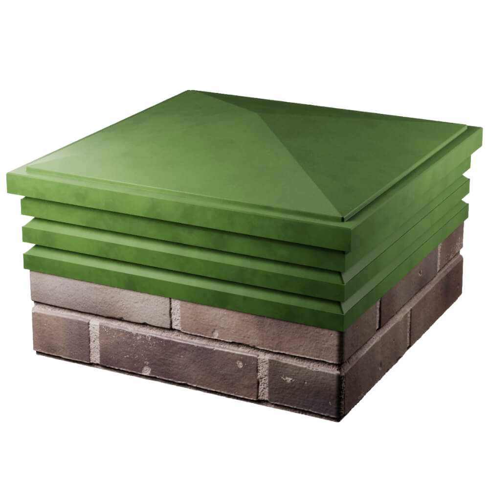 Колпак Zking Бона ХайТек Зеленый на столб 2х2 кирпича (513х513мм) в Магнитогорске фото