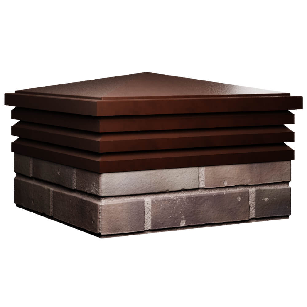 Колпак Zking Бона ХайТек Коричневый на столб 2х2 кирпича (513х513мм) в Магнитогорске фото