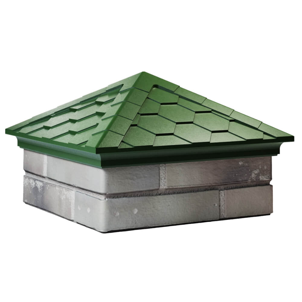 Колпак Zking Эверест Зеленый на столб 1.5х1.5 кирпича (390х390мм) в Магнитогорске фото