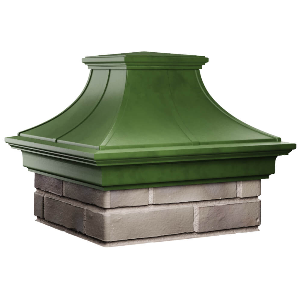 Колпак Zking Монблан Премиум Зеленый на столб 1.5х1.5 кирпича (385х385мм) в Магнитогорске фото