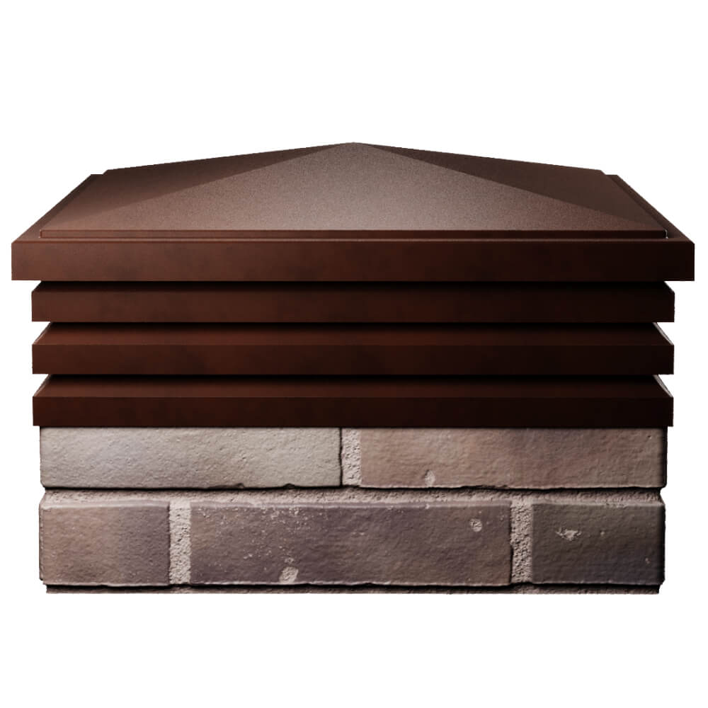 Колпак Zking Бона ХайТек Коричневый на столб 2х2 кирпича (513х513мм) Магнитогорск фото