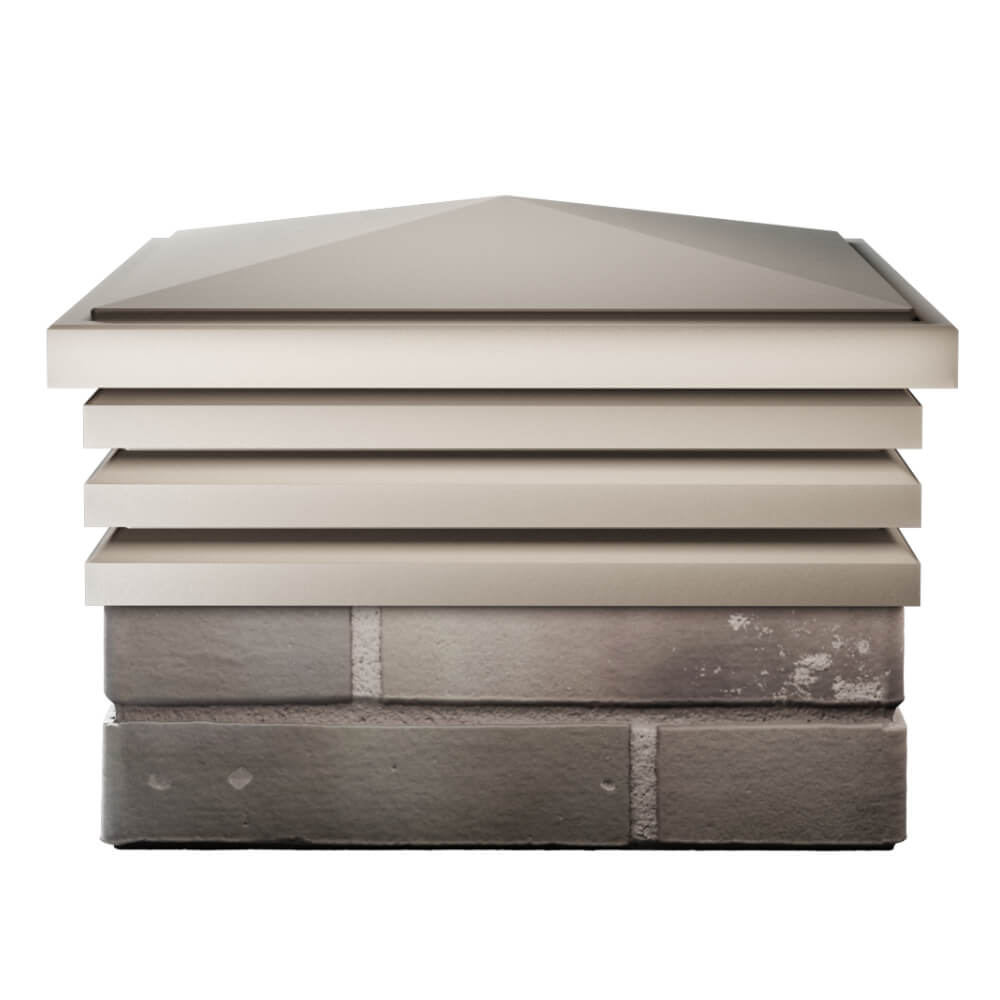 Колпак Zking Бона ХайТек Бежевый на столб 1.5х1.5 кирпича (385х385мм) Магнитогорск фото