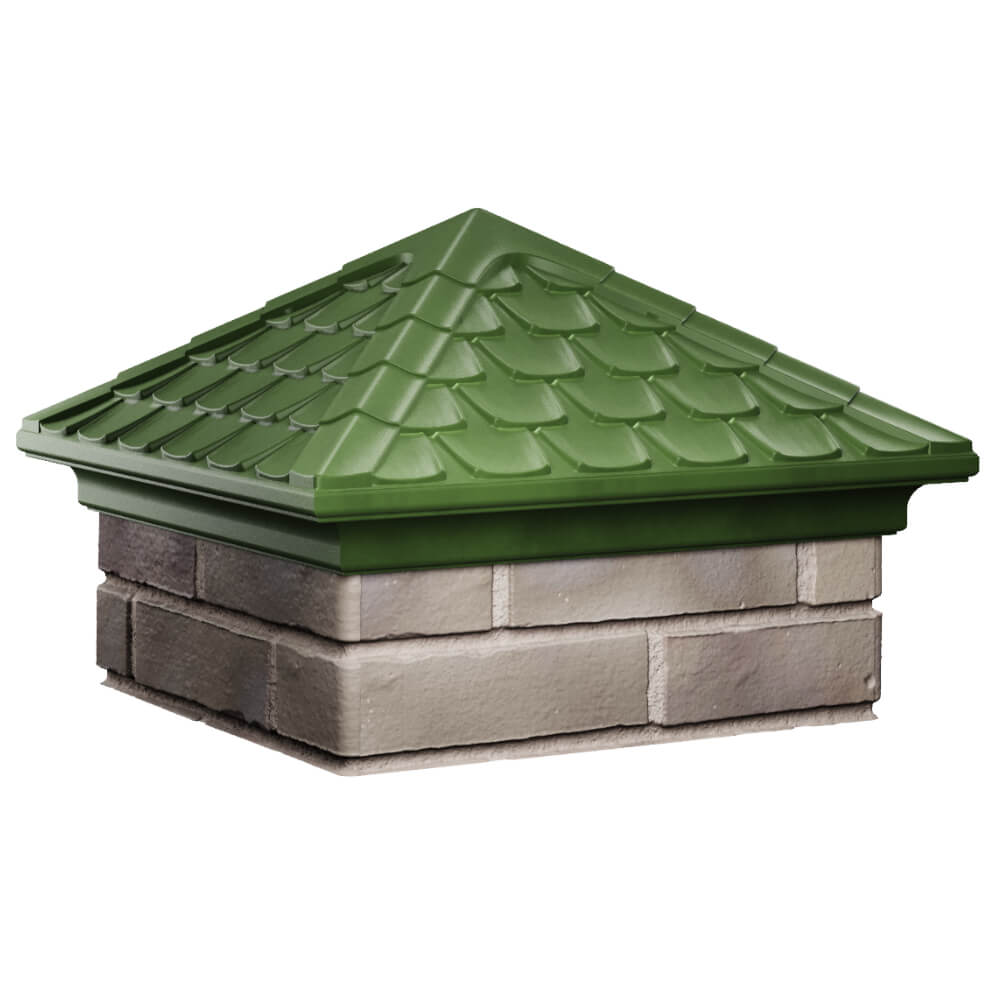 Колпак Zking Эльбрус Зеленый на столб 1.5х1.5 кирпича (385х385мм) в Магнитогорске фото