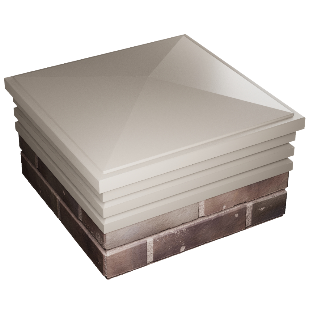 Колпак Zking Бона ХайТек Бежевый на столб 2х2 кирпича (513х513мм) в Магнитогорске фото