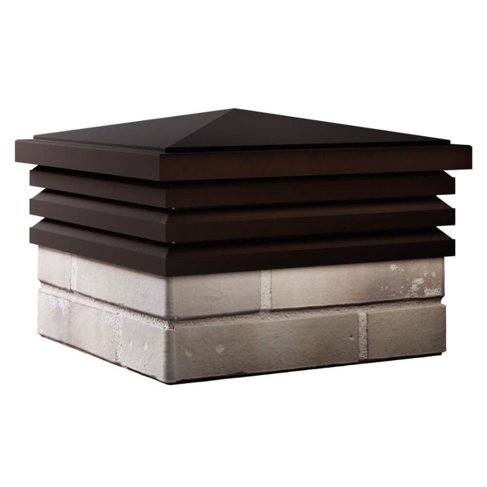 Колпак Zking Бона ХайТек Коричневый на столб 1.5х1.5 кирпича (385х385мм) в Магнитогорске фото