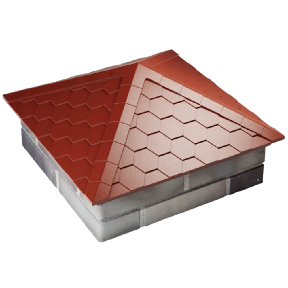 Колпак Zking Эверест Красный на столб 2х2 кирпича (535х535мм) Магнитогорск фото
